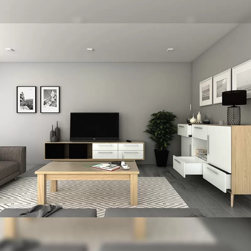 Cassetto esterno Concept 30 kg altezza 105 mm, 400 mm, Verniciato bianco, Acciaio