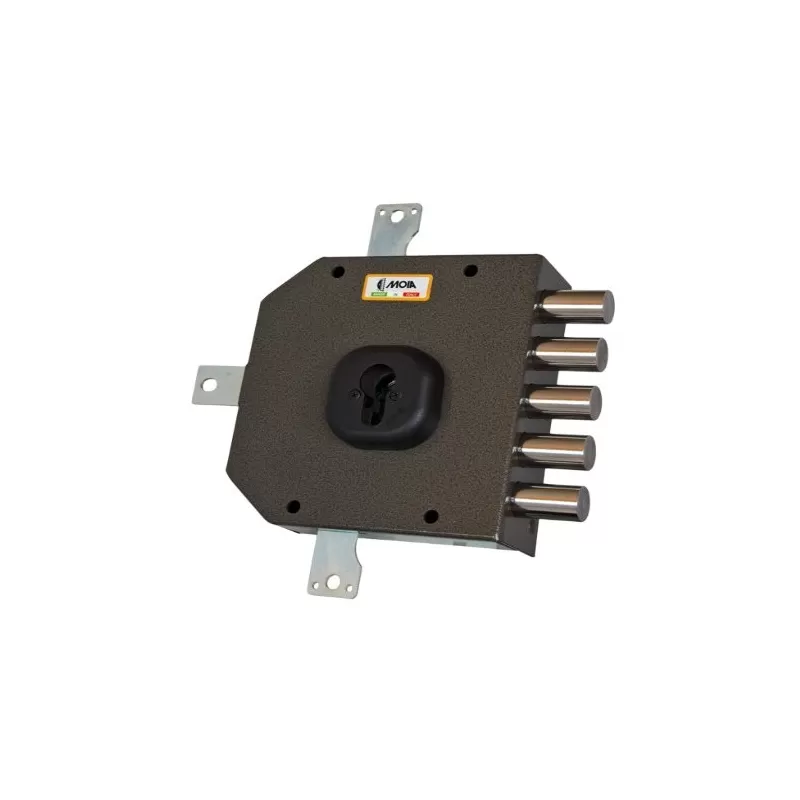 Moia SERRATURA PER PORTONCINO AD APPLICARE PROFILO EUROPEO QUINTUPLICE SENZA SCROCCO INGRESSO CHIAVE 63 MM PASSO CHIAVISTELLI 25