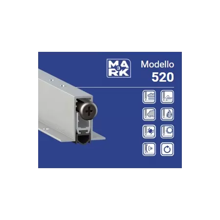 Comaglio PARASPIFFERI CON REGOLAZIONE AUTOMATICA CON ALETTE LATERALI AD INCASSO SERIE 520 BASIC PORTE LEGNO E ALLUMINIO 53 CM - 