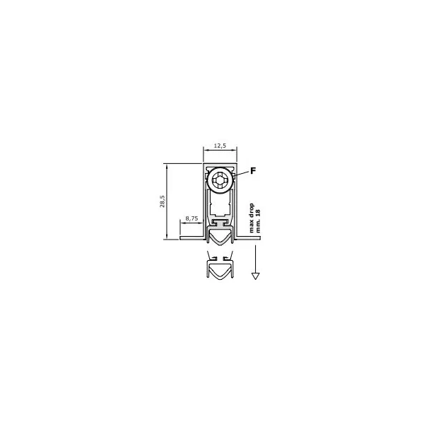 Comaglio PARASPIFFERI CON REGOLAZIONE AUTOMATICA CON ALETTE LATERALI AD INCASSO SERIE 520 BASIC PORTE LEGNO E ALLUMINIO 53 CM - 