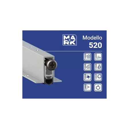 Comaglio PARASPIFFERI CON REGOLAZIONE AUTOMATICA CON ALETTE LATERALI AD INCASSO SERIE 520 BASIC PORTE LEGNO E ALLUMINIO 103 CM A