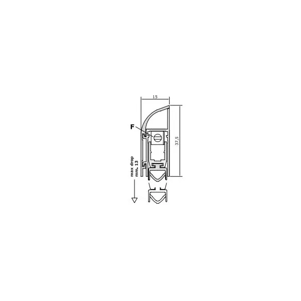 Comaglio PARASPIFFERI IN ALLUMINIO SERIE COMAX 1450 C/GOMMA BASCULANTE 103 CM ARGENTO - Art. 1450103AR