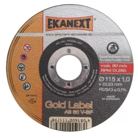 Ekamant DISCO DA TAGLIO EKANEXT GOLD DIMENSIONI 125X22 MM SPESSORE 1,6 MM Art.T101494