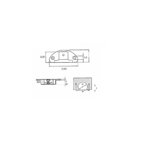  BASETTA PER CERNIERE ART.A0069 BRONZATA ANTICATA Art.91817