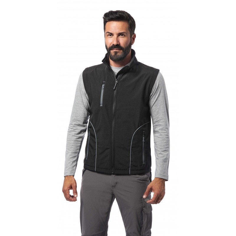 Logica Professional GILET DA LAVORO SOFTSHELL NERO TAGLIA 2XL - Art. KOALA/4-2XL