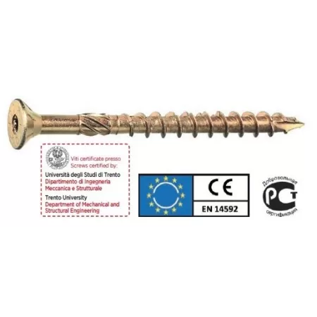 Ambrovit VITI PER CARPENTERIA IN LEGNO 8X340/80 MM TSP TX40 AUTOPERFORANTI ZINCATE GIALLE PZ 50 - Art. 87052 8X340/80 TG52