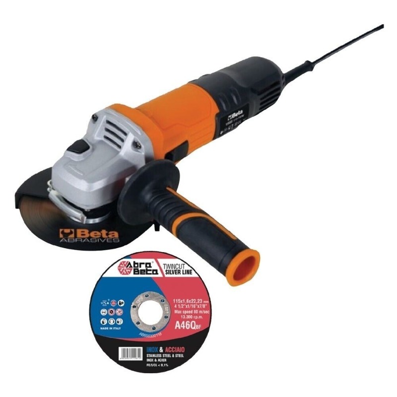  KIT DA 300 DISCHI DA TAGLIO ACCIAIO/INOX ABRABETA 115 X 1,6 MM  + SMERIGLIATRICE 1956 115- 750 W - Art. 7133700BIS