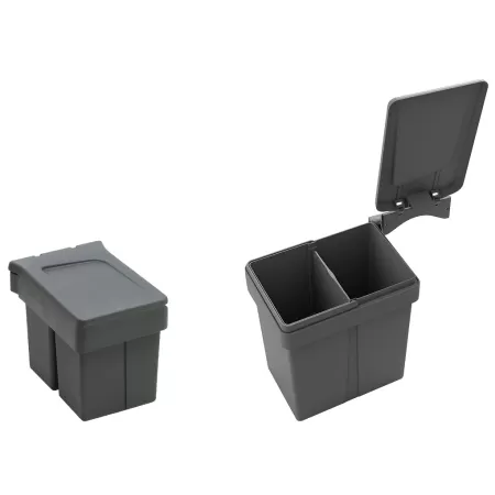  PATTUMIERA DOPPIA AD ANTA 7+7 LT CON COPERCHIO APRI E CHIUDI - Art. 820110201