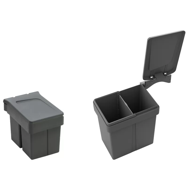  PATTUMIERA DOPPIA AD ANTA 7+7 LT CON COPERCHIO APRI E CHIUDI - Art. 820110201