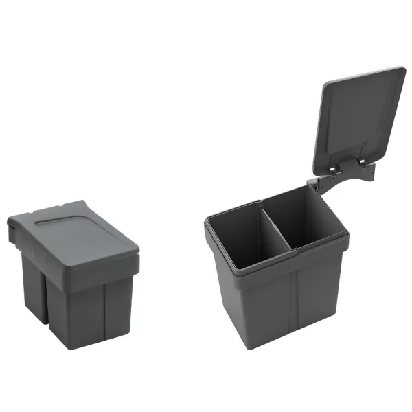  PATTUMIERA DOPPIA AD ANTA 7+7 LT CON COPERCHIO APRI E CHIUDI - Art. 820110201