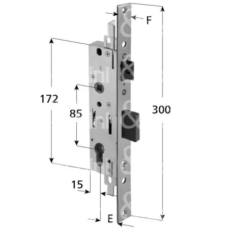 serratura MP1 per montanti triplice ad ingranaggi ent. 25 corni umipas