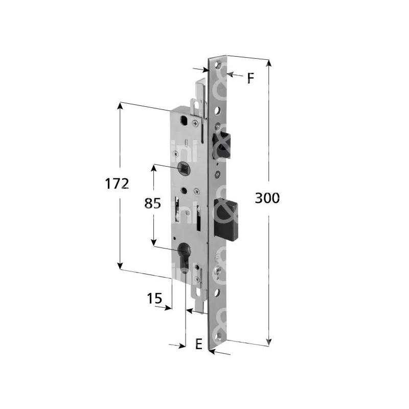 serratura MP1 per montanti triplice ad ingranaggi ent. 25 corni umipas