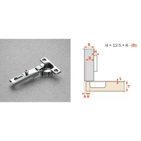Salice CERNIERA SALICE MINI C6A7C99 SCODELLINO 26 MM COLLO 0 APERTURA  94° SERIE 600 MM 26X11,5 ACCIAIO NICHELATO - Art. 4384001