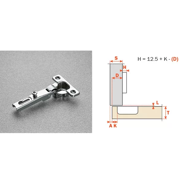 Salice CERNIERA SALICE MINI C6A7C99 SCODELLINO 26 MM COLLO 0 APERTURA  94° SERIE 600 MM 26X11,5 ACCIAIO NICHELATO - Art. 4384001