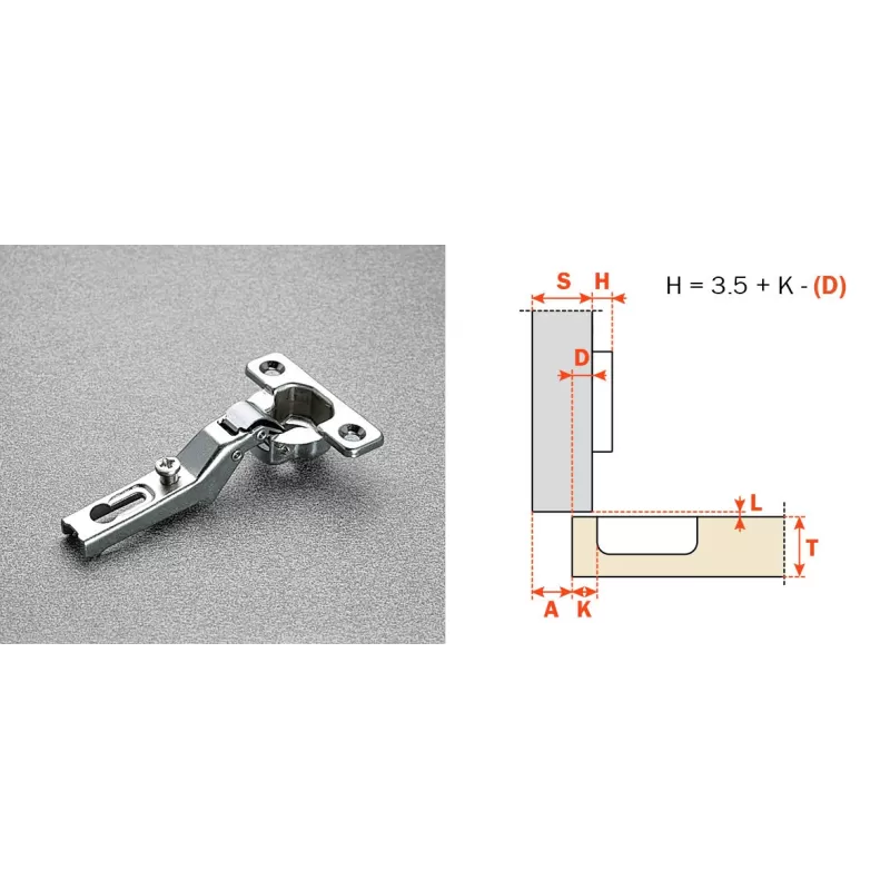 Salice CERNIERA SALICE MINI C6A7L99 SCODELLINO 26 MM COLLO 9 APERTURA 94° SERIE 600 MM 26X11,5 ACCIAIO NICHELATO 