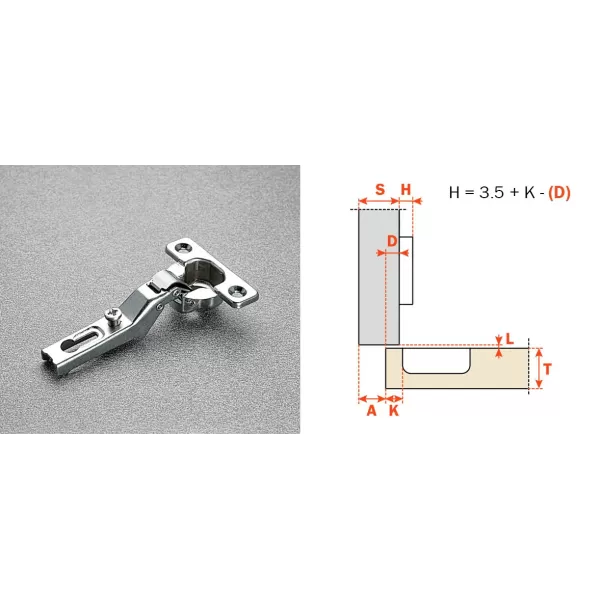 Salice CERNIERA SALICE MINI C6A7L99 SCODELLINO 26 MM COLLO 9 APERTURA 94° SERIE 600 MM 26X11,5 ACCIAIO NICHELATO 