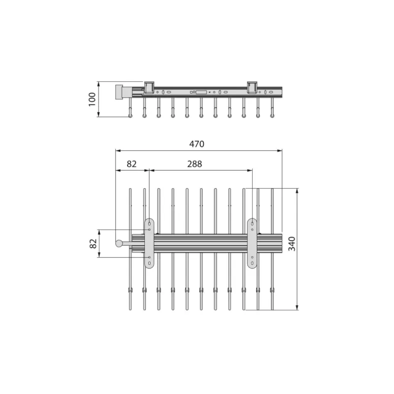 Emuca PORTA PANTALONI ESTRAIBILE, CROMATO BRILLO, ACCIAIO - Art. 7017811