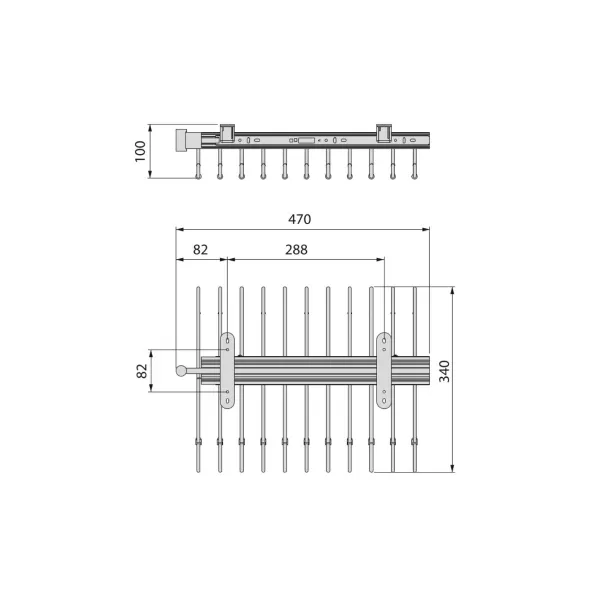 Emuca PORTA PANTALONI ESTRAIBILE, CROMATO BRILLO, ACCIAIO - Art. 7017811