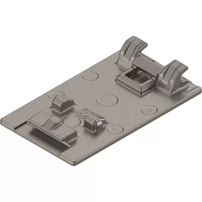 BLUM CRISTALLO PIASTRA PORTAFONDELLO PER ANTA IN VETRO, ZINCO NICHELATO OPACO