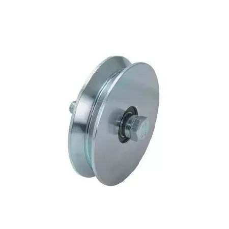 RUOTA PER CANCELLO GOLA A Y CON BULLONE 2 CUSCINETTI 140 MM