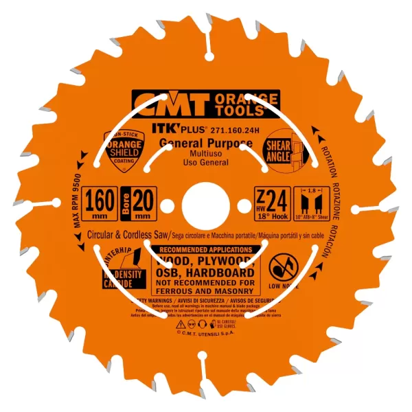 lama circolare cmt per taglio lungo e traversa vena d.160 f. 20 umipas