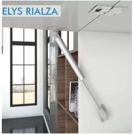 ASTA A GAS CON PISTONE A RIALZA MODELLO ELYS FRIZIONATO LUNGH. 355 MM FORZA 90 N CON SUPPORTO