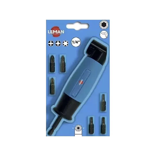 ADATTATORE ANGOLARE PER TRAPANO CON INSERTI PH2-PZ1-PZ2-T15-T20-T25