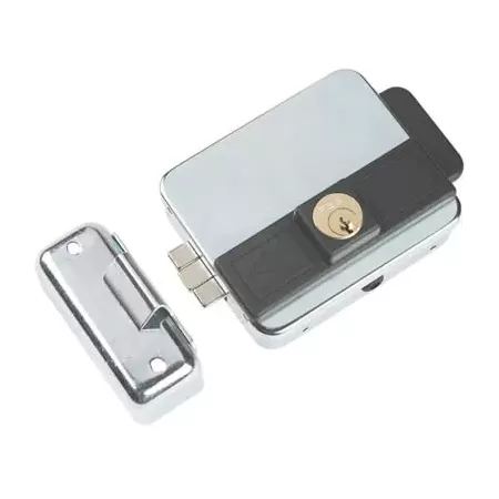 serratura cancello applicare elettrica 5011 con cilindro fisso e scrocco ambidestra