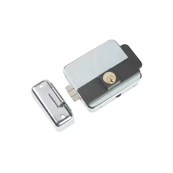 serratura cancello applicare elettrica 5011 con cilindro fisso e scrocco ambidestra