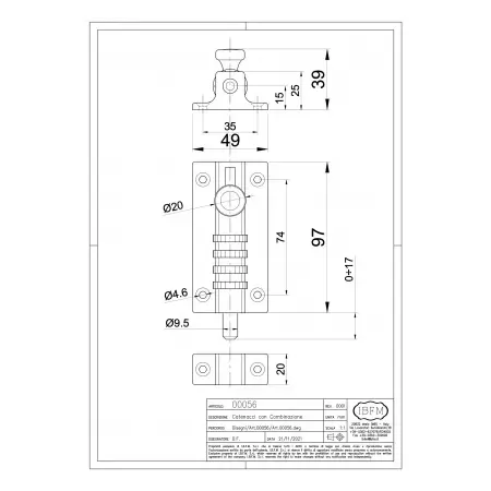 catenaccio a combinazione orizzontale Ibfm 56 nero 2
