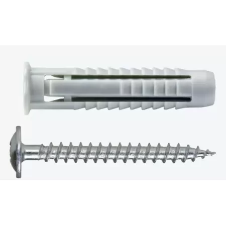 TASSELLO UNIVERSALE IN NYLON 6X30 MM CON VITE TESTA PIANA LARGA PEZZI 50