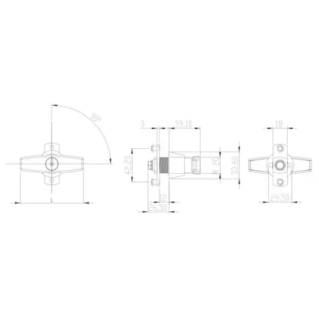 Moia MANIGLIA A T CROMATA CON SERRATURA 
moia omr 220050
Maniglia cromata con serratura 2