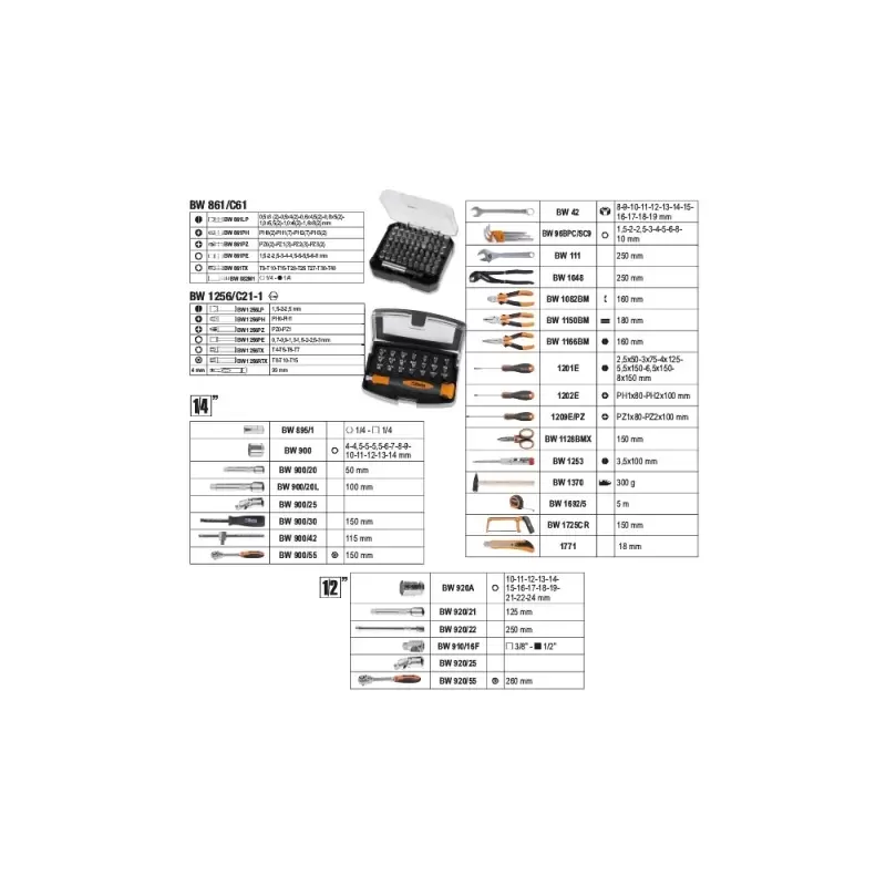 valigia beta bw 2056e con 163 utensili umipas
