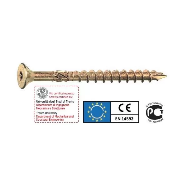 Ambrovit VITI PER CARPENTARIA IN LEGNO 8X200/80 MM TSP TX AUTOPERFORANTE ZINCATE GIALLE