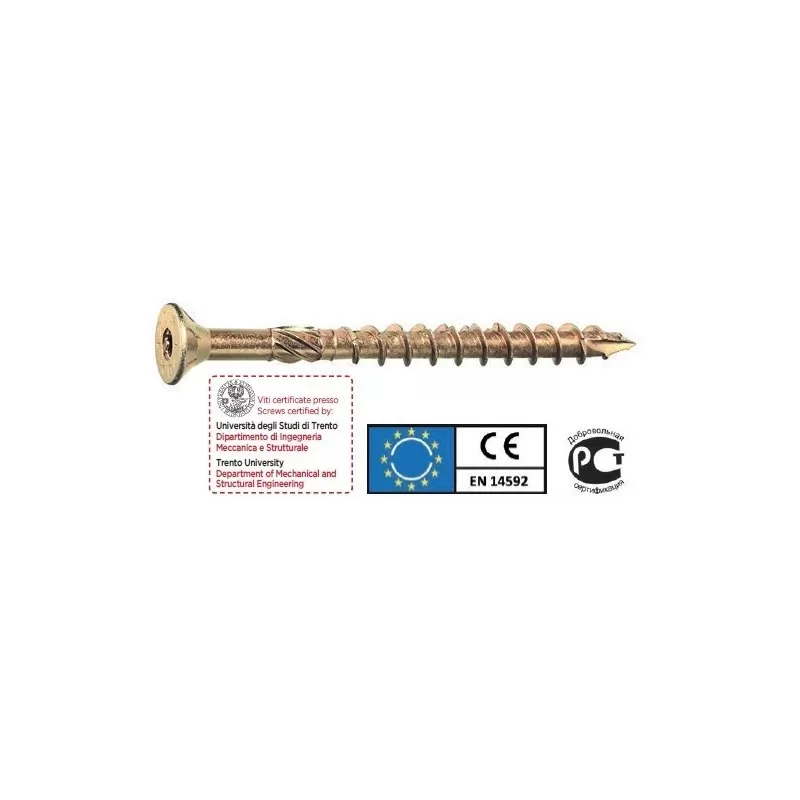 Ambrovit VITI PER CARPENTERIA IN LEGNO 8X360/80 MM TSP TX AUTOPERFORANTI ZINCATE GIALLE