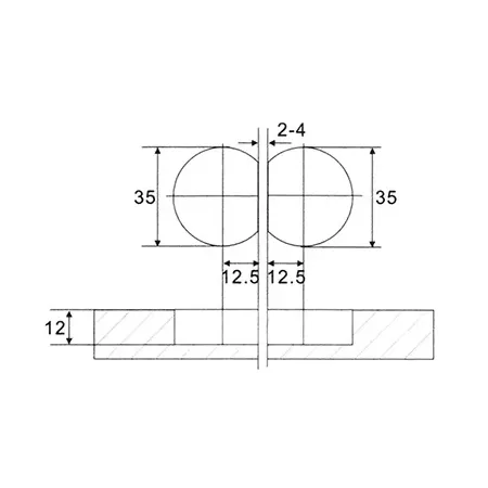 CERNIERA PER MOBILI PER ANTE A RIBALTA SCODELLINO 35 MM NICHELATA 2