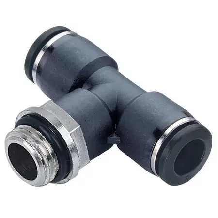 raccordo a t girevole centrale con or m6 per tubo da 6 mm umipas