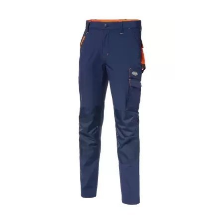PANTALONE DA LAVORO STRETCH 140 GR COLORE BLU-ARANCIO TAGLIA L