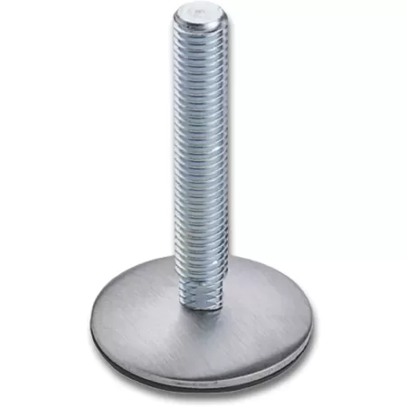 PIEDINO PER MOBILI CON QUADRO FRESATO M 10X60 DIAMETRO 50 MM INOX SPAZZOLATO/ACCIAIO ZINCATO