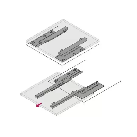 RAM INDUSTRIE GUIDA A SCOMPARSA SOFT CLOSING 450 MM PORTATA 35 KG 2