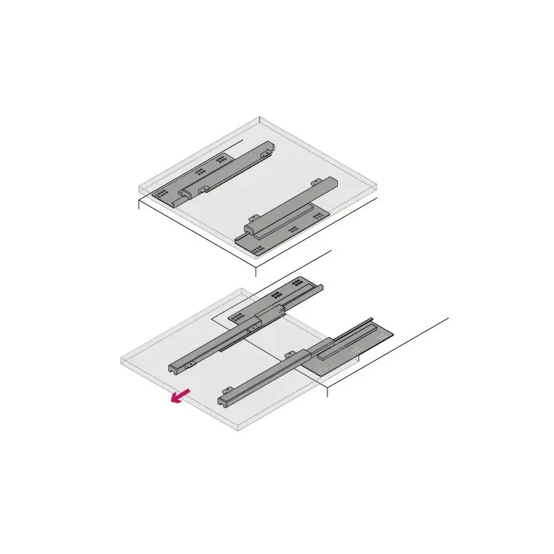 RAM INDUSTRIE GUIDA A SCOMPARSA SOFT CLOSING 550 MM PORTATA 35 KG