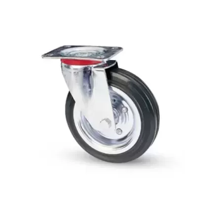 RUOTA IN GOMMA AVO 80 GIREVOLE DIAMETRO 180X50 MM CON PIASTRA 140X110 MM - KG 170