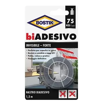 nastro biadesivo invisibile bostik 19 mm metri lineari 1,5 umipas