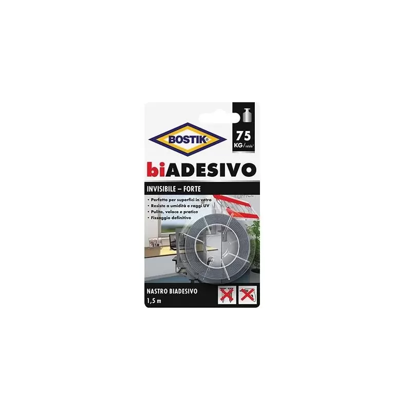 nastro biadesivo invisibile bostik 19 mm metri lineari 1,5 umipas