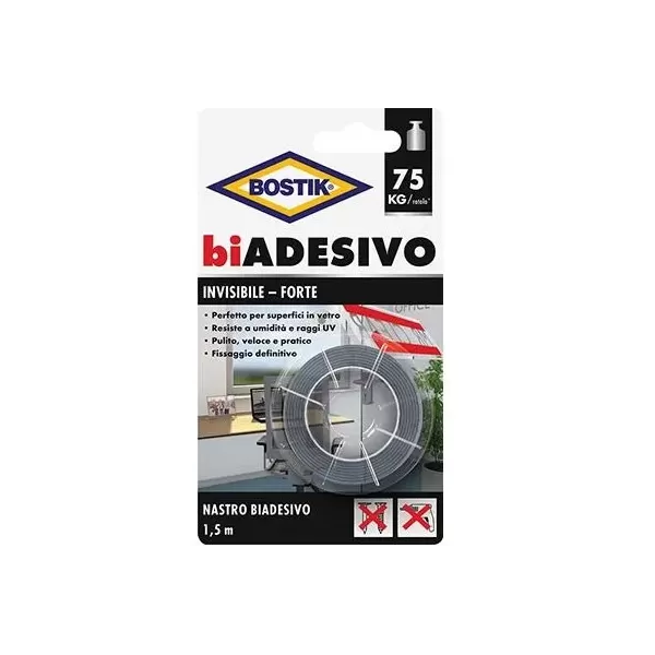nastro biadesivo invisibile bostik 19 mm metri lineari 1,5 umipas
