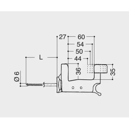ESINPLAST FERMAPERSIANE IN PLASTICA GRILLO NERO CON VITE DA 70 MM 2