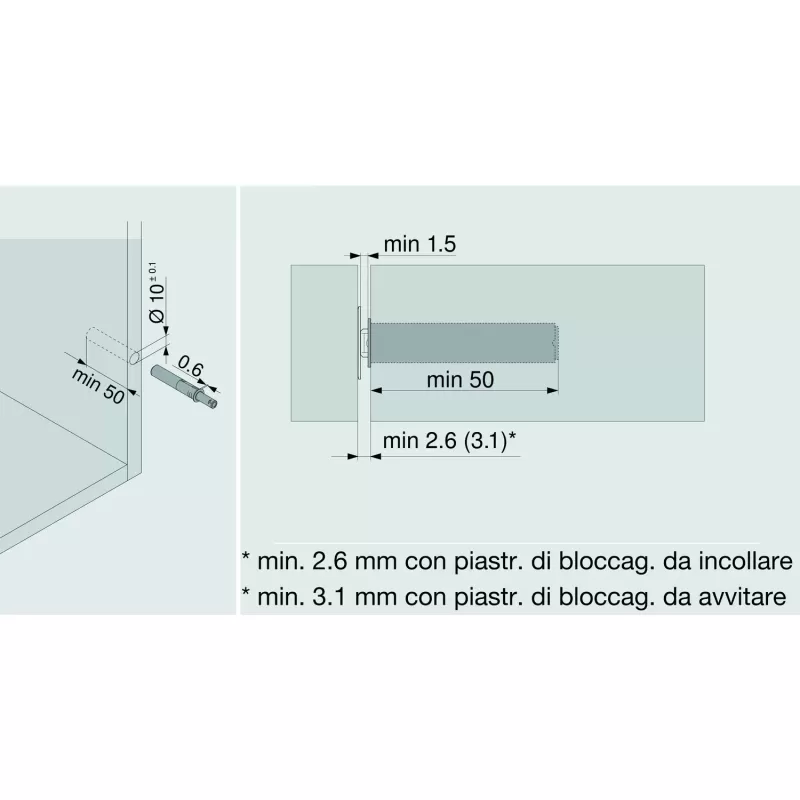 Blum TIP-ON CORTO CON MAGNETE COLORE BIANCO - Art. B-956.1004SEIW
