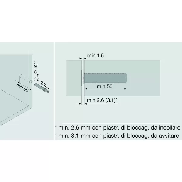 Blum TIP-ON CORTO CON MAGNETE COLORE BIANCO - Art. B-956.1004SEIW