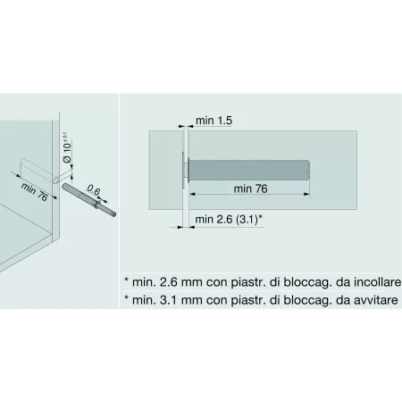 Blum BLUM TIP-ON LUNGO CON MAGNETE COLORE GRIGIO - Art. B-956A1004 2