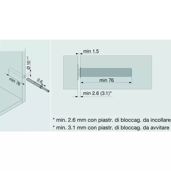 Blum BLUM TIP-ON LUNGO CON MAGNETE COLORE GRIGIO - Art. B-956A1004